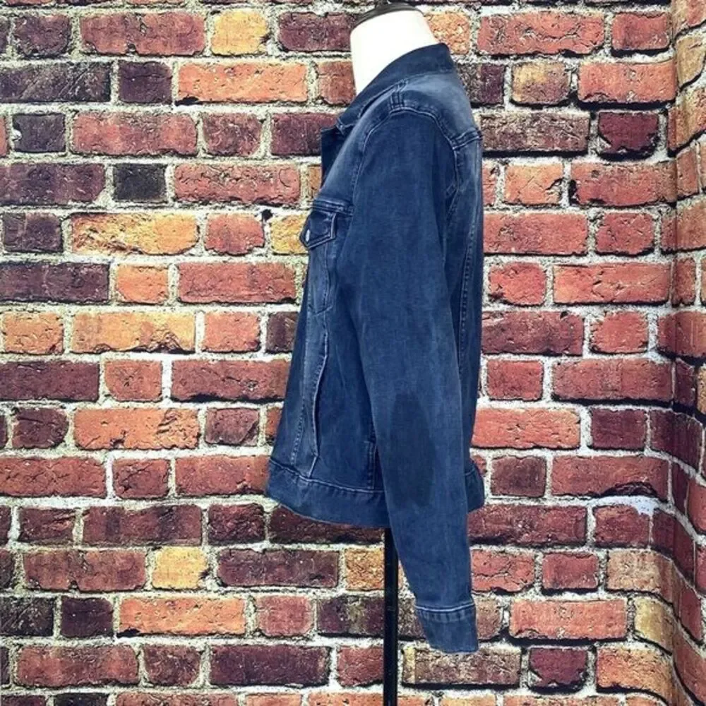 Calvin Klein Men's Denim Jacket Size Medium‎ Dark Blue Wash Stretch